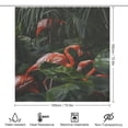 thumbnail image 2 of Green Leaves And Flamingos Shower Curtain for Bathroom with 12Hooks, Polyester Fabric Thick Shower Curtain Washable Waterproof Curtain, 2 of 8