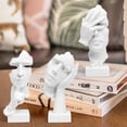 thumbnail image 2 of No Hear No See No Speak White Abstract Thinker Statue Set, Silence is Gold Modern Resin Art Decorative Objects for Home and Office Desktop, White A-41 Design, 2 of 4