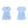 thumbnail image 3 of Bellafa 100% Cotton Toddler Girls Summer Short Sleeve Dress Cartoon Prints Casual Jersey Dresses For 2-7 Years-Unicorn, 3 of 7