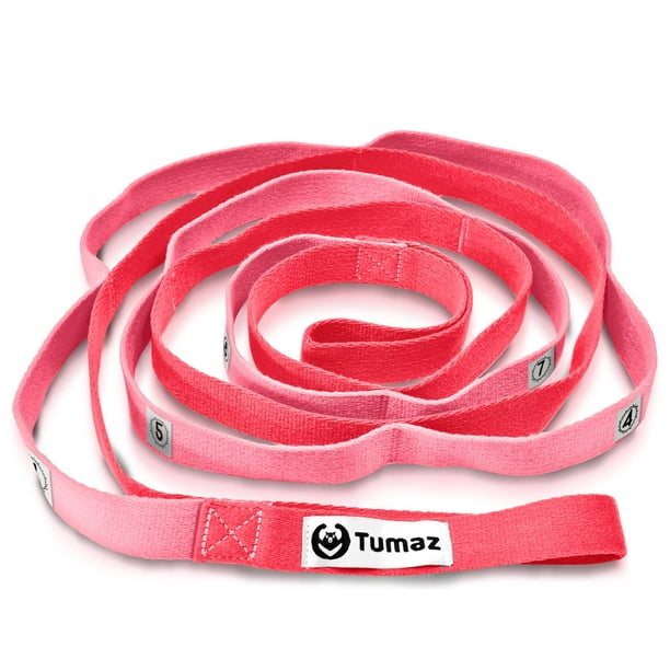 Tumaz Stretching Strap - 10 Loops & Non-Elastic Yoga Strap - The Perfect  Home Workout Stretch Strap for Physical Therapy, Yoga, Pilates, Flexibility  