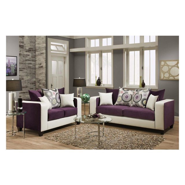 Flash Furniture Riverstone Implosion Velvet Loveseat and Sofa Set