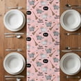 thumbnail image 6 of Pink Halloween Table Runner - 108 Inch Long, Kitchen Dining Table Runner Dresser Scarves, Cat Bat Ghost Pumpkins Farmhouse Decor for Coffee Tables Wedding Party Banquet, 6 of 8