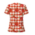 thumbnail image 5 of Wukai Tomatoes And Chili Casual V-Neck Graphic Tees for Women: Lightweight and Breathable Summer Tops with Stylish Design-Medium, 5 of 8