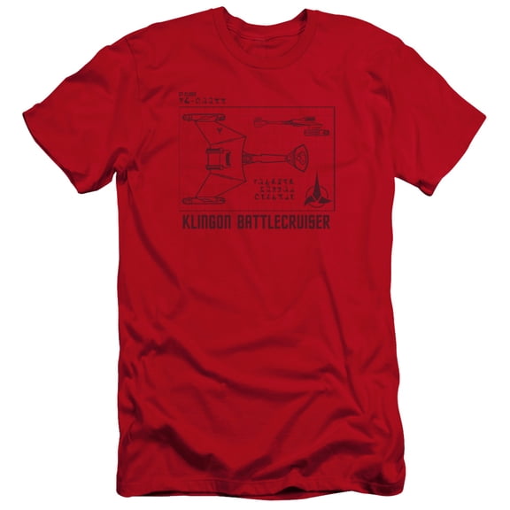 Star Trek D7 Diagram Premium Canvas Adult Slim Fit 30/1 T-Shirt Red