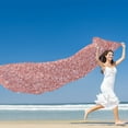 thumbnail image 5 of GZHJMY Women Girls Long Silk Scarf, Rose Gold Pink Red Glitter Background Sparkling Shiny Summer Lightweight Shawl, Outdoor Floral Large Wrap 71X35 Inch, 5 of 5