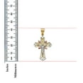 thumbnail image 4 of 14K Tri Color Gold Cubic Zirconia Religious Crucifix Charm Pendant for Necklace Chain | Jewelry Gift for Men Women | 42 x 31 MM | 6.7 grams, 4 of 9