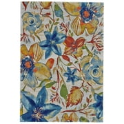 Tiera Large Floral Print Rug, Orange/Teal Blue/Meadow Green, 8ft x 11ft Area Rug