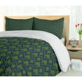thumbnail image 5 of Ambesonne Wave Duvet Cover Set, Zigzags Vibrant Abstract Art, 2-Calking, Indigo Apple Green, 5 of 7