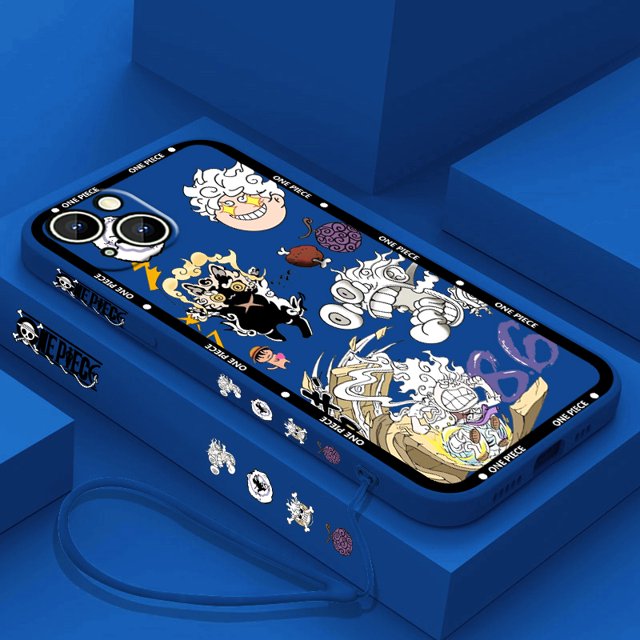 Ones Pieces Luffys Gear 5 Phone Case For Apple iPhone 15 14 13 12 11 Pro Max Plus 8 7 SE Liquid Left Rope Capa Cover