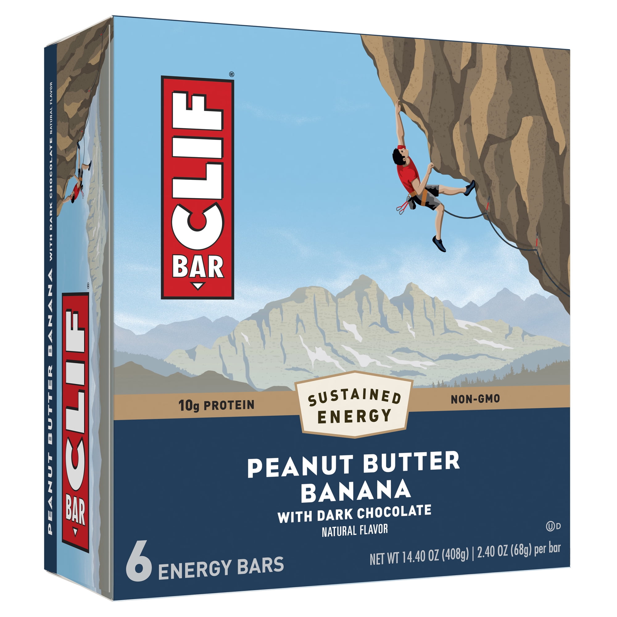 Clif Bar, Peanut Butter Banana, 6 Energy Bars, 2.4 Oz each