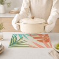 thumbnail image 3 of Unique Bargains 4 Pcs Rectangular Leaf Plant Print Placemat 17.72"x11.81" Beige Colorful, 3 of 5