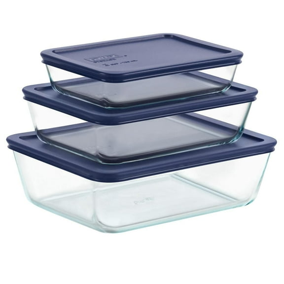 Rangement rectangulaire en verre Pyrex® 6 pièces avec couvercle