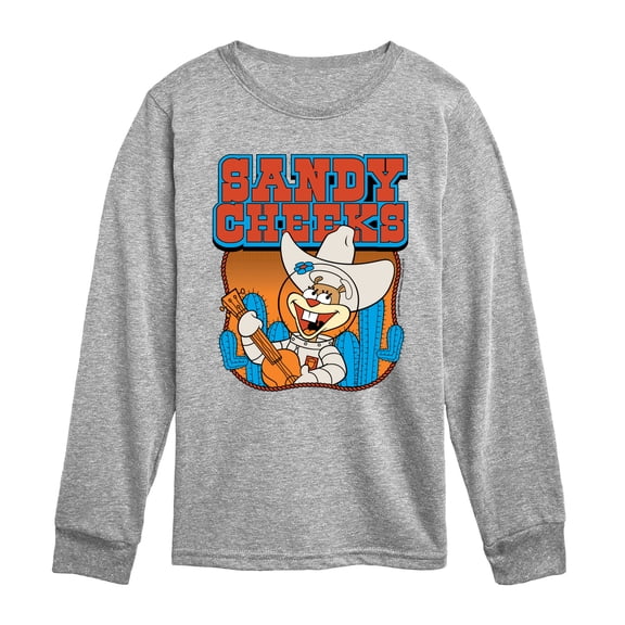 SpongeBob SquarePants - Sandy Cheeks Western - Youth Boys Long Sleeve Graphic T-Shirt
