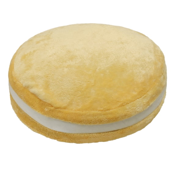 Mainstays Plush Macaron Shaped Throw Pillow, 12" Round, Yellow