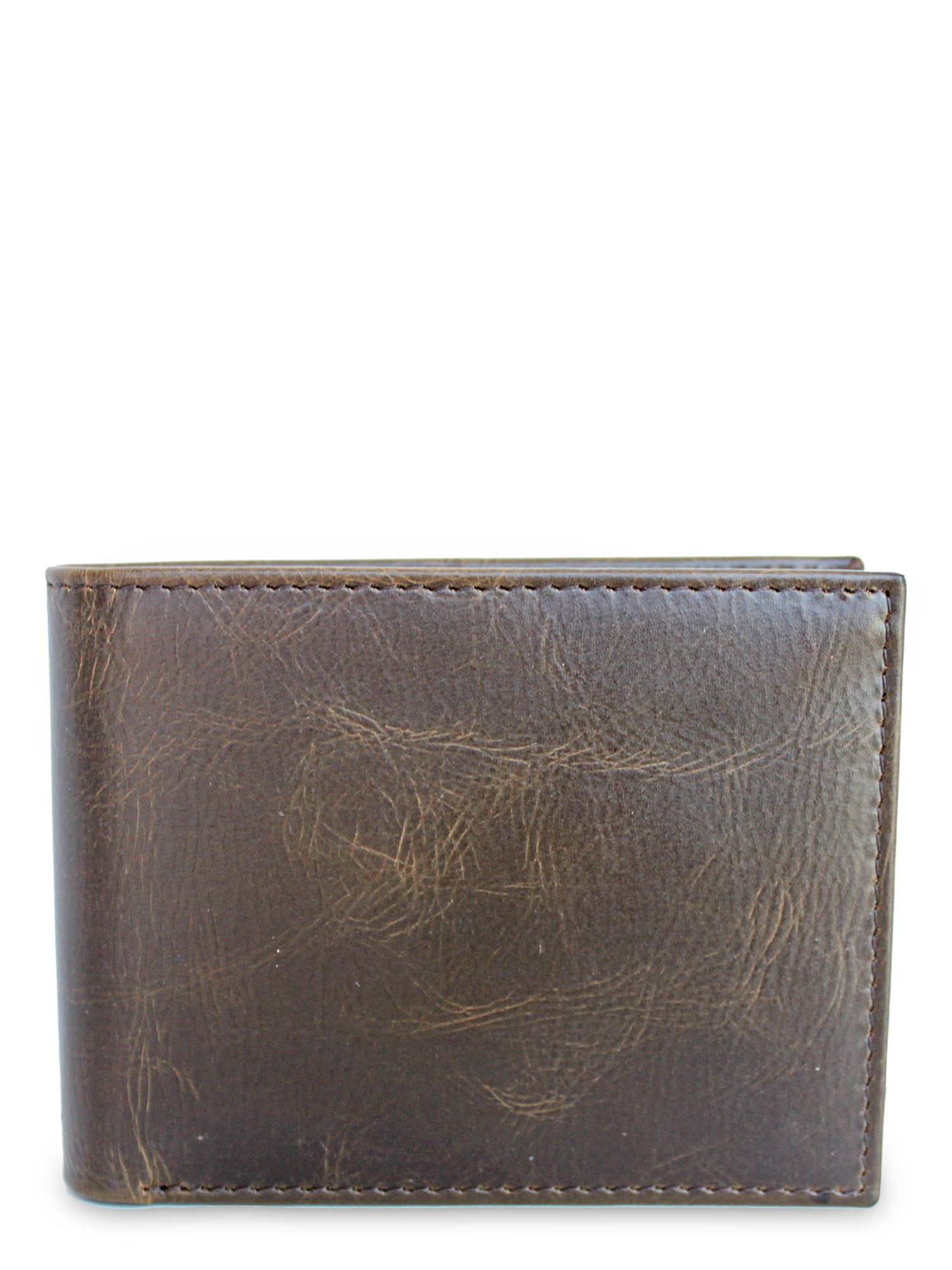 George Men's Genuine American Bison Leather Bifold Wallet with Wing, River Tan, Ages 16 to 99