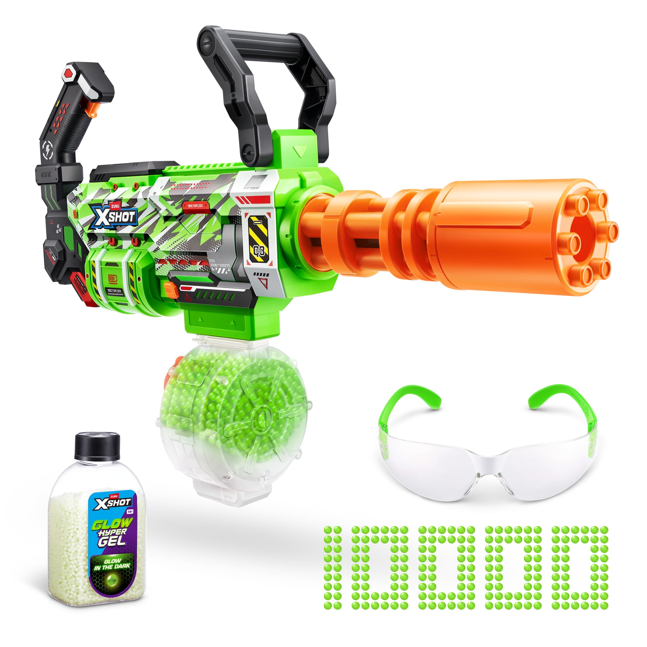 XSHOT Hyper Gel Glow Motorized Gatling Blaster with 10,000 Gel