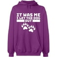 thumbnail image 2 of OXI Hoodie Sweatshirt - It Was Me I Let The Dog Out, Basic Casual Hoodie for Men's and Women Fleece Hoodie Long Sleeve - Purple 2X-Large, 2 of 3