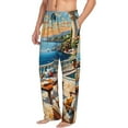 thumbnail image 6 of Pofeuu Coastal Style Garden Villa Print Men's Pajama Pants, Soft Lounge Pajama Pants with big pockets for Men Plaid Pj Bottoms-Medium, 6 of 6