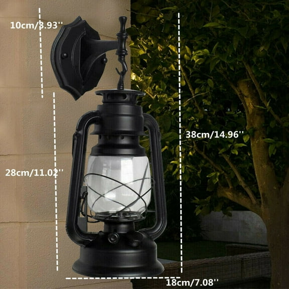 Rustic Lantern Vintage Lamp Retro Wall Light Antique Sconce Fixture Hanging Lighting E27