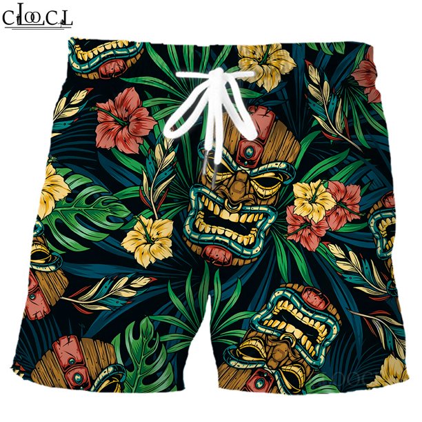 HX pantalones cortos bohemios para hombre, ropa deportiva con estampado de algas marinas, tortuga Polinesia, con bolsillos elásticos, para playa Fivean unisex