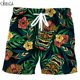 thumbnail image 1 of HX pantalones cortos bohemios para hombre, ropa deportiva con estampado de algas marinas, tortuga Polinesia, con bolsillos elásticos, para playa Fivean unisex, 1 of 2
