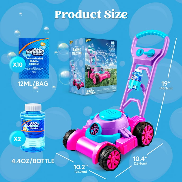 SYNCFUN Bubble Lawn Mower Pink Outdoor Toy for Toddlers 1-3