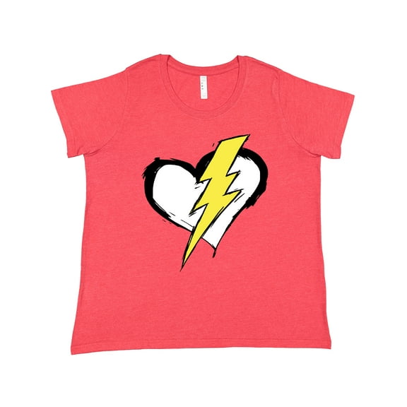 Inktastic Lightning Bolt Heart Women's Plus Size T-Shirt