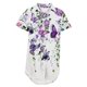 thumbnail image 5 of Moda mujer solapa impresión botón frontal cárdigan manga corta camisa Tops abrigo Pompotops  qwe20264, 5 of 5