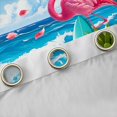 thumbnail image 4 of Manfei Cute Flamingos Kitchen Curtains，Colorful Surfboards Pink Floral Black Out Curtains Pack of 2 (42x63 Each), 4 of 7