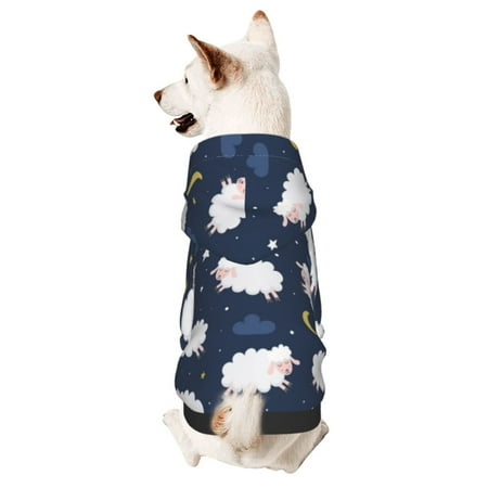 Haiem Cute Sheep 1 for Winter Dog Hoodie Sweatshirts with Pockets Warm Dog Clothes for Small Dogs Chihuahua-Small