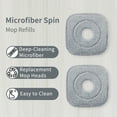 thumbnail image 3 of 2 PCS KZKR Spin Mop Head Square Cleaning Mop Head Replacement Easy Wring Microfibers Mop Refill, 3 of 9