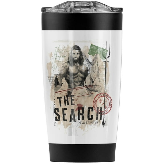 Aquaman Movie The Search Stainless Steel Tumbler 20 oz Coffee Travel Mug/Cup, Vacuum Insulated & Double Wall with Leakproof Sliding Lid | Great for Hot Drinks and Cold Beverages