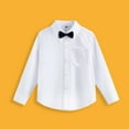thumbnail image 5 of KKBOTIVE Boys Long Sleeve Button Down Toddler Dress Shirt Uniform Shirt for Kids Back to School Tops with Bow Tie and Chest Pocket ( Black Size: 11-12 Years ), 5 of 5