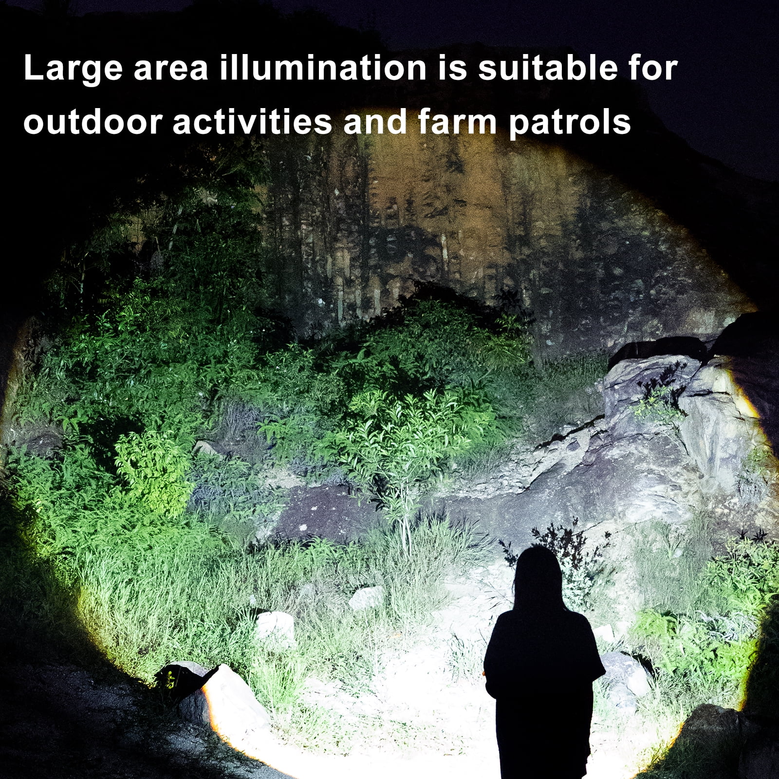 SKYFIRE Rechargeable Zoom Flashlight, 4 Modes with Ignition Lens for Outdoor & Emergency
