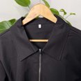 thumbnail image 5 of Ceisia Men Solid Cropped Full Zip Point Collar Long Sleeve Casual Streetwear Jacket Daily Layering Outerwear Gift, 5 of 9