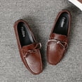 thumbnail image 4 of Men's Casual Loafers Slip On Leather Shoes Comfortable Lightweight Driving Shoes Male Moccasins Classic Penny Loafer Flats Boat Shoes Outdoor Walking Shoes, 4 of 14