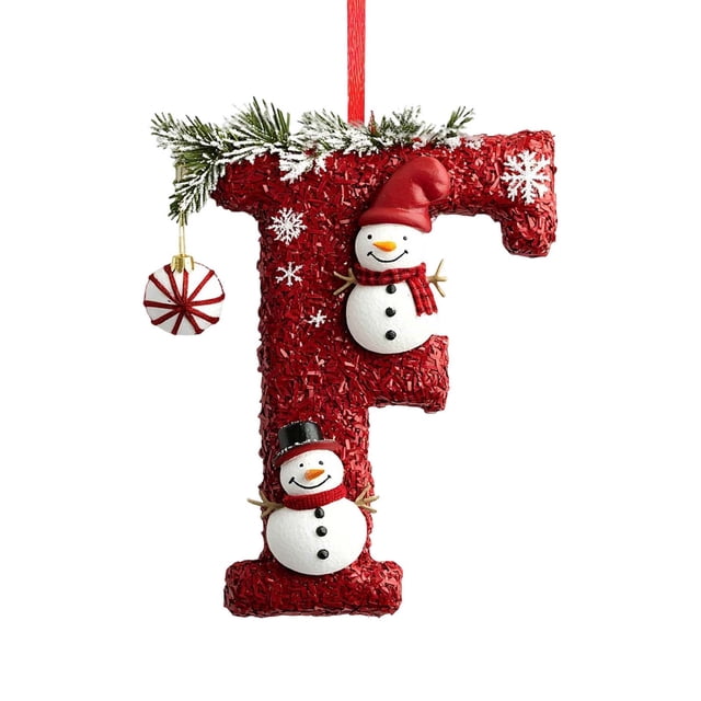 Decoraciones Del Árbol de Navidad Decoración Del Árbol de Navidad de 26 Letras Colgante Ornamentos Del Árbol de Navidad Ornamentos de Navidad Personalizados Decoración de Navidad Decoración Colgante D