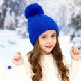 thumbnail image 6 of CPNG Kids Winter Hat Cap Unisex Hat Solid Color Beanies with Pom Pom Toddler Fleece Lined Warm Knit Hat Girls Boys Cute Knitted Wool Snow Beanies Ski Cap, 6 of 7