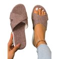 thumbnail image 2 of Amavo Slide Sandals for Women Mules Backless Summer Wedge Casual Open Toe Slippers Walking Breathable Shoes Brown 8, 2 of 10