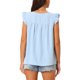 thumbnail image 3 of INSPIRAR CHIC Blusa sin mangas con volantes de verano para mujer, cuello redondo, puntos suizos, camisa casual M azul claro, 3 of 6