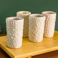 thumbnail image 2 of MEXTEQUIL Handmade Ceramic Talavera Shot Glasses, 2 oz, Set of 4, White Lace, 2 of 11