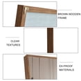 thumbnail image 6 of 58 "* 15" Modern Brown  Solid Wood Frame Wall Mirror, Makeup Mirror, Floor Standing Large Mirror, Decorative Mirror, Suitable for Bathroom, Clothing Store, Wall-Mounted and Standing, 6 of 9