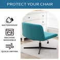 thumbnail image 6 of XIBUFE Armless Chair Cover Office Desk Chair Cover,Waterproof and Elastic Criss Cross Chair Cover,Exquisite Vanity Chair Cover,Mid Back Wide Seat Accent Chair Covers (Peacock-Blue,T-Type), 6 of 7