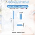 thumbnail image 2 of Uxcell Letter Opener, 8 Pcs Stainless Steel Lightweight Handle Envelope Opener Mail Opener Letter Slitter for Office Home Box Open, 4 Colors, 2 of 6