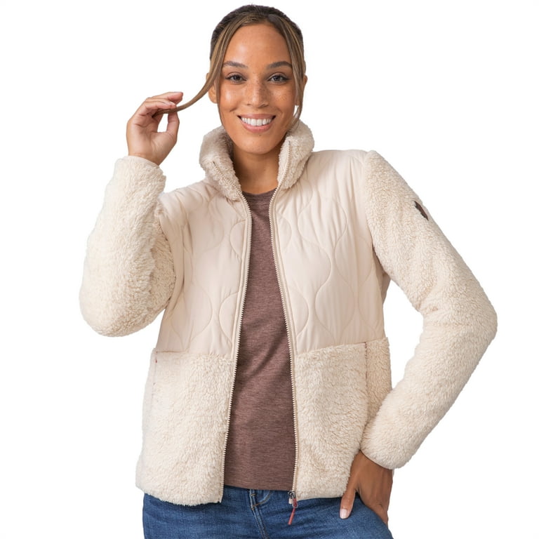 Free Country Women s Sierra Butter Pile Hybrid Jacket Linen S Walmart