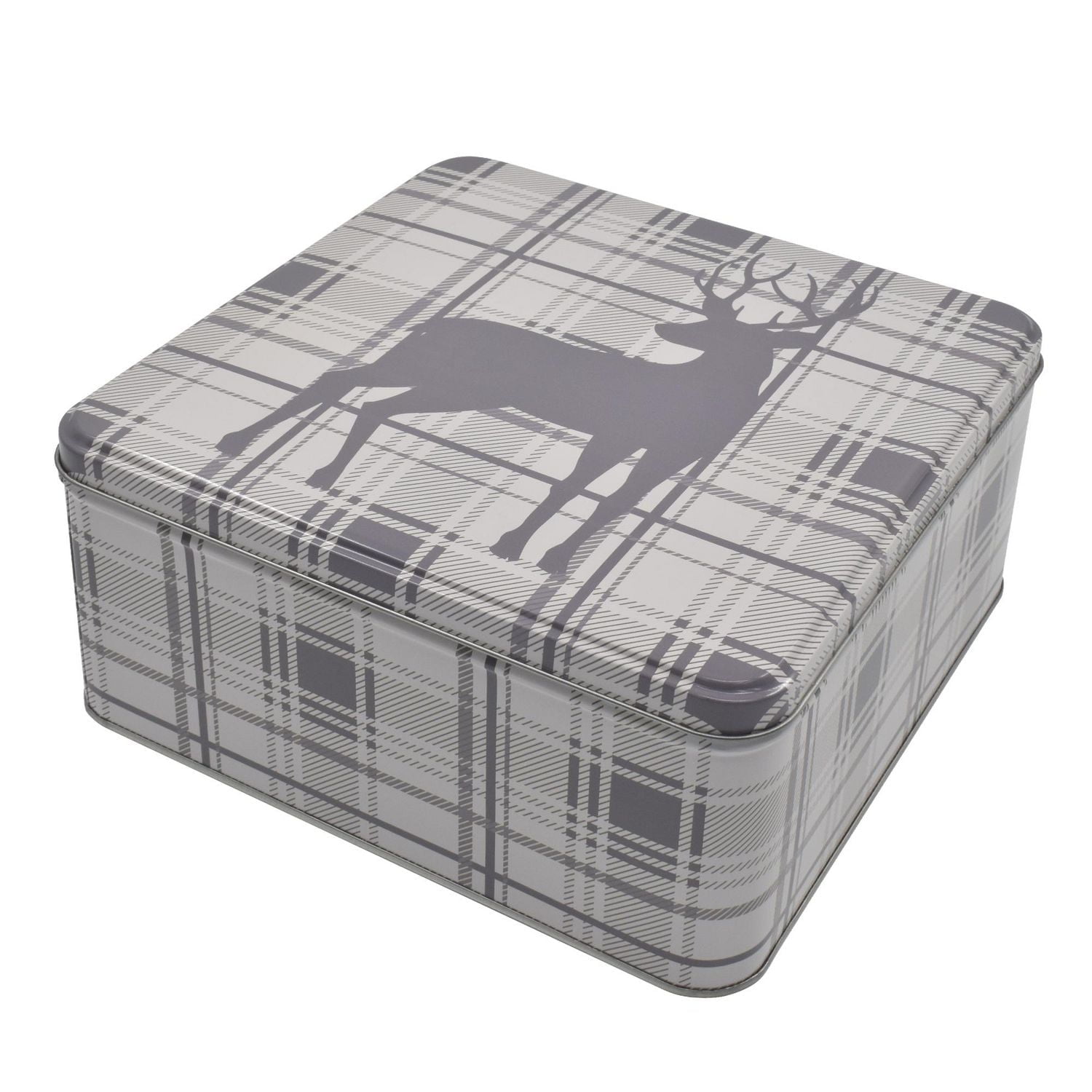 HOLIDAY TIME SQUARE TIN LARGE