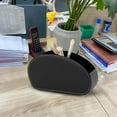 thumbnail image 3 of Remote Control Storage Organizer PU Leather Desk Caddy Compartment Holder for TV Bedside Table Living Room Home Stationery, 3 of 5