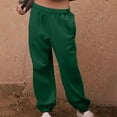 thumbnail image 5 of Womens Joggers Sweatpants Cotton Activewear Sports Casual Pants Elastic Waist Wide Leg Cinch Bottom Solid Trouser (M, Green), 5 of 7