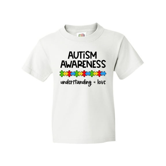 Inktastic Autism Awareness Understanding and Love with Puzzle Pieces Youth T-Shirt