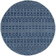 thumbnail image 3 of Veranda Contemporary 5' Round Navy and Light Gray Polypropylene Outdoor Area Rug, 3 of 5